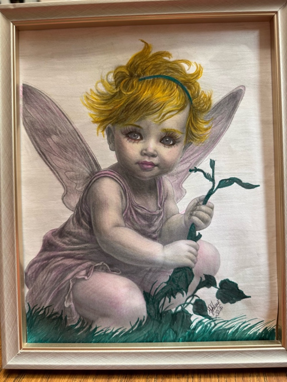 Whimsical Yellow-Haired Fairy Art portrait